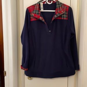 Women’s crowned ivy, dark navy fleece, mock top. Athletic leisure. Size 1X.
#12